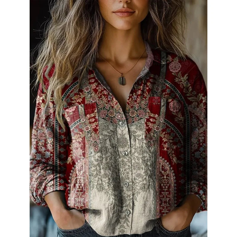 Vintage blouse met print