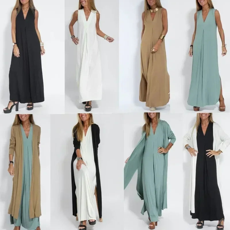 Laluna® | Modieuze Zomerse jurk met Vest