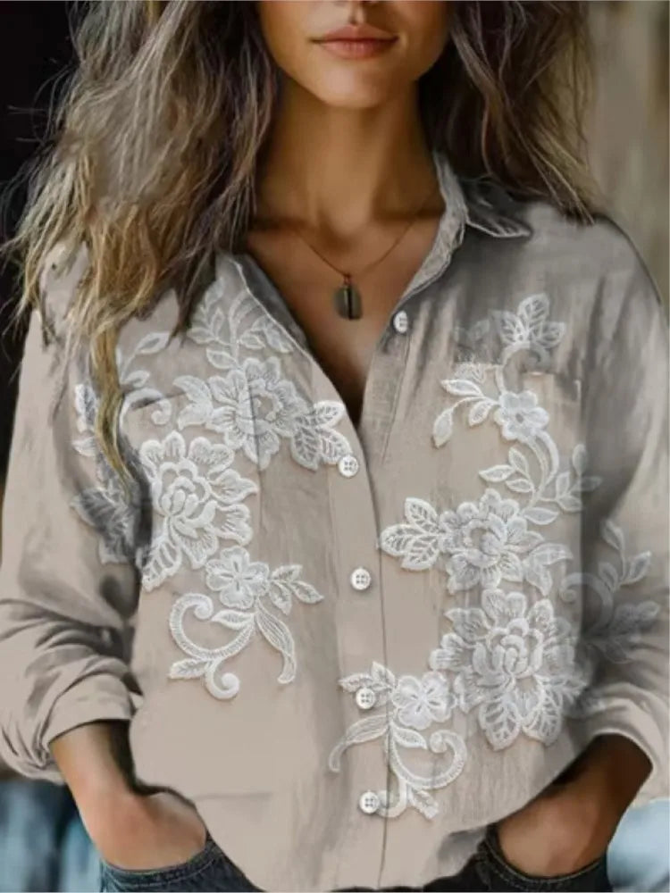 Vintage blouse met print