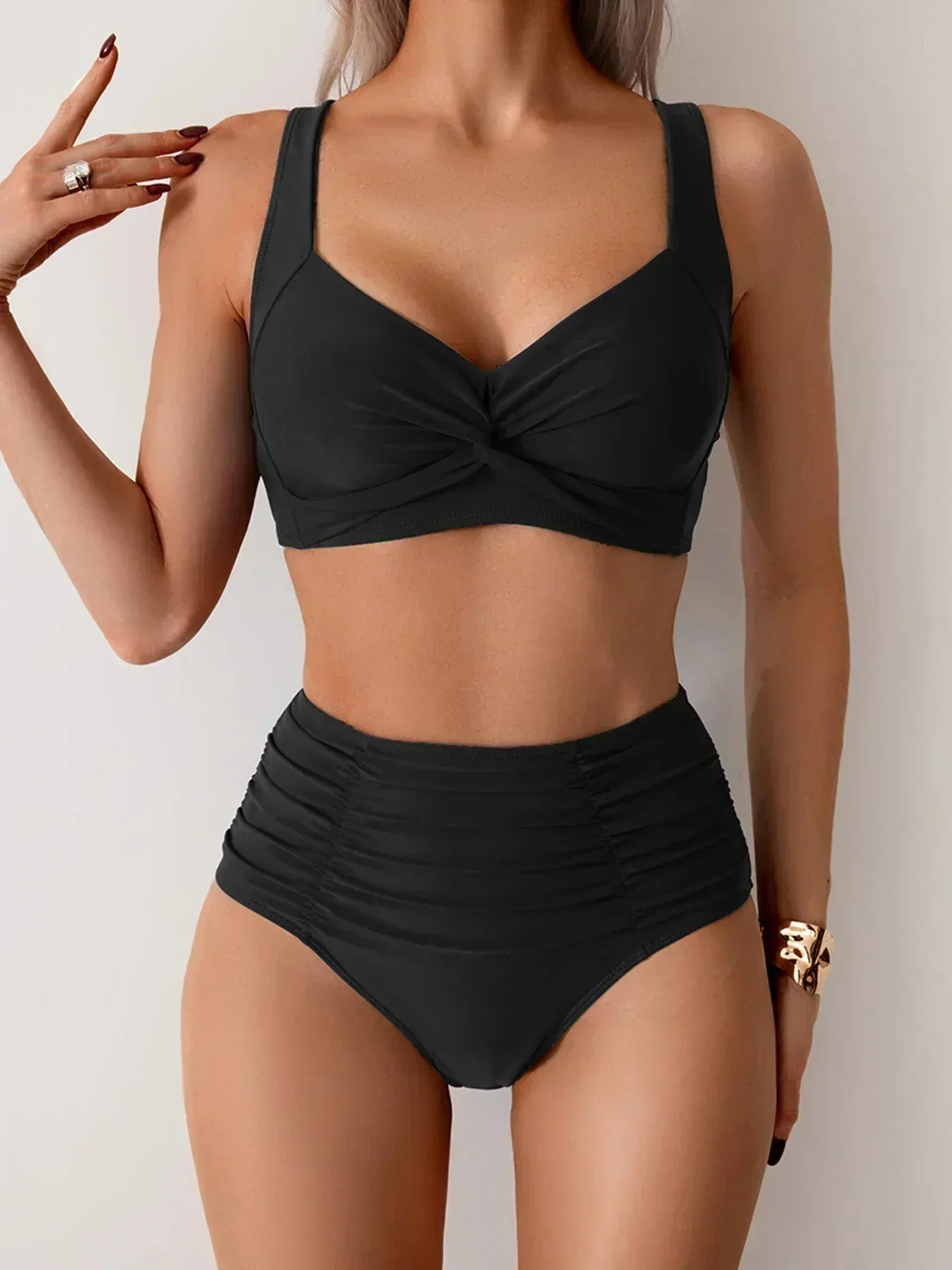 Lotte | Bandeau Bikini met Gekreukt Stof