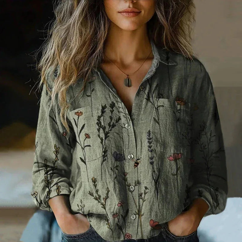 Vintage blouse met print