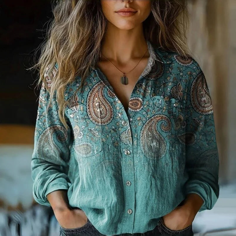 Vintage blouse met print