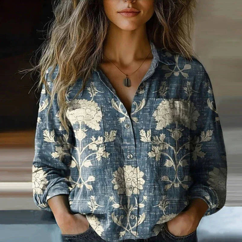 Vintage blouse met print