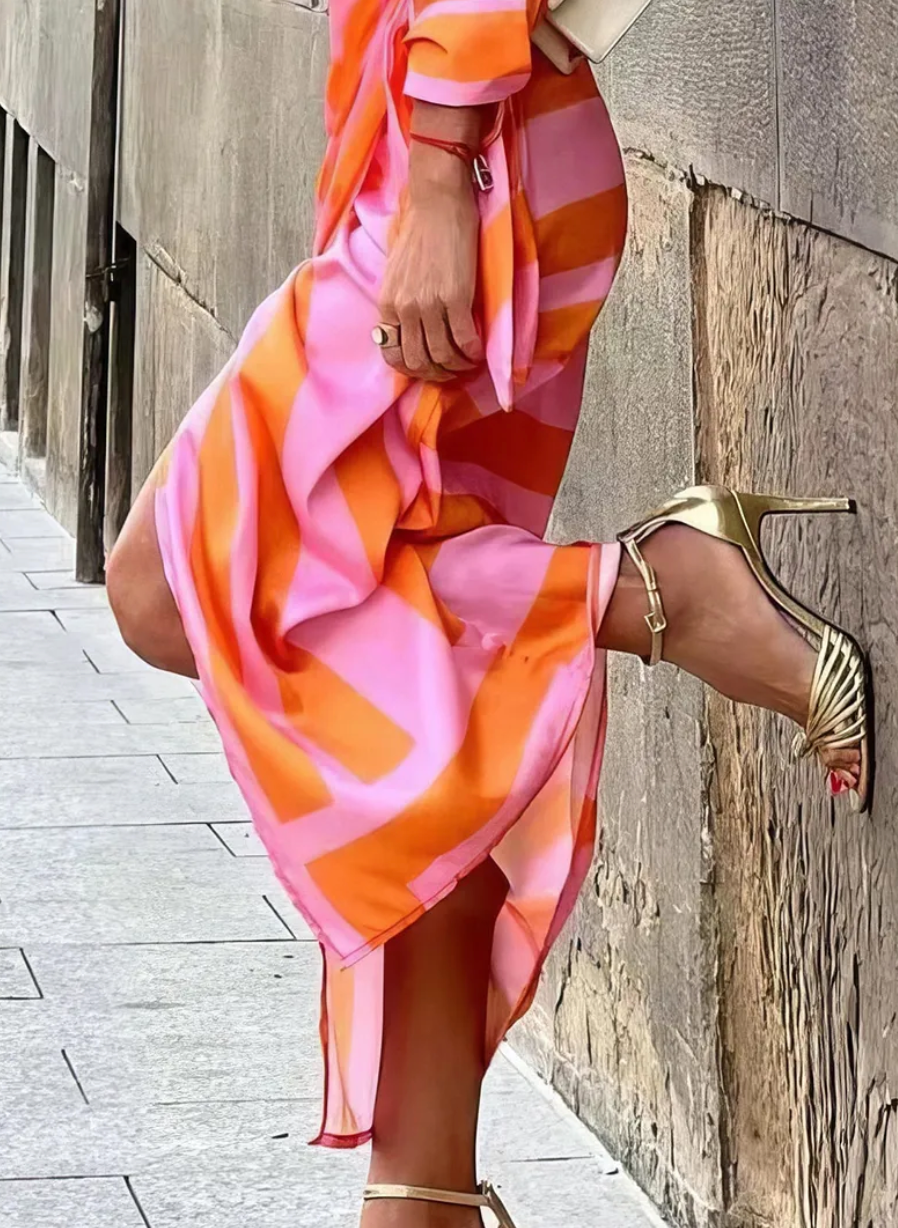 Laluna® | Jurk met Wikkelprint
