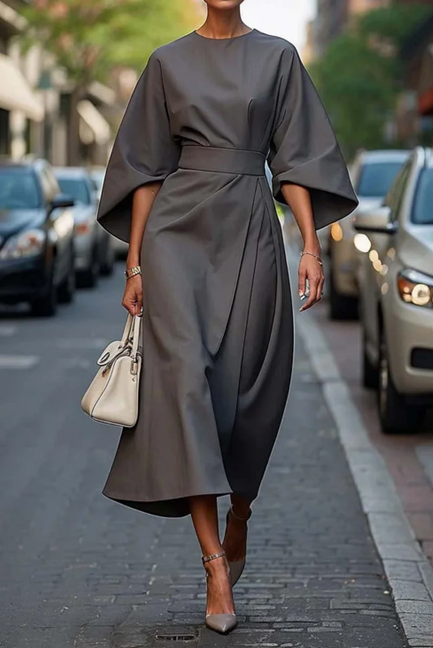 Laluna® | Elegante Jurk met Lanternmouwen