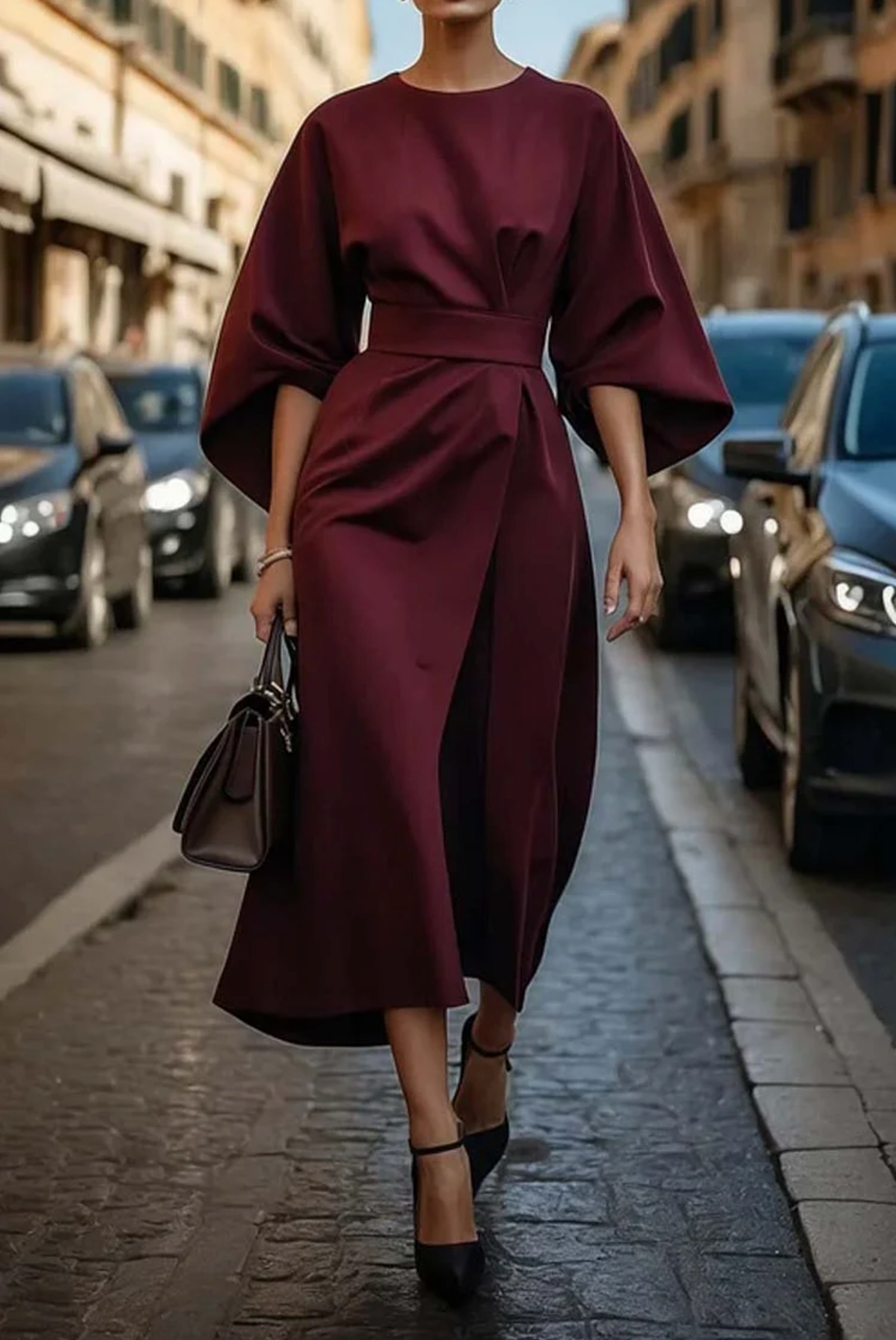 Laluna® | Elegante Jurk met Lanternmouwen