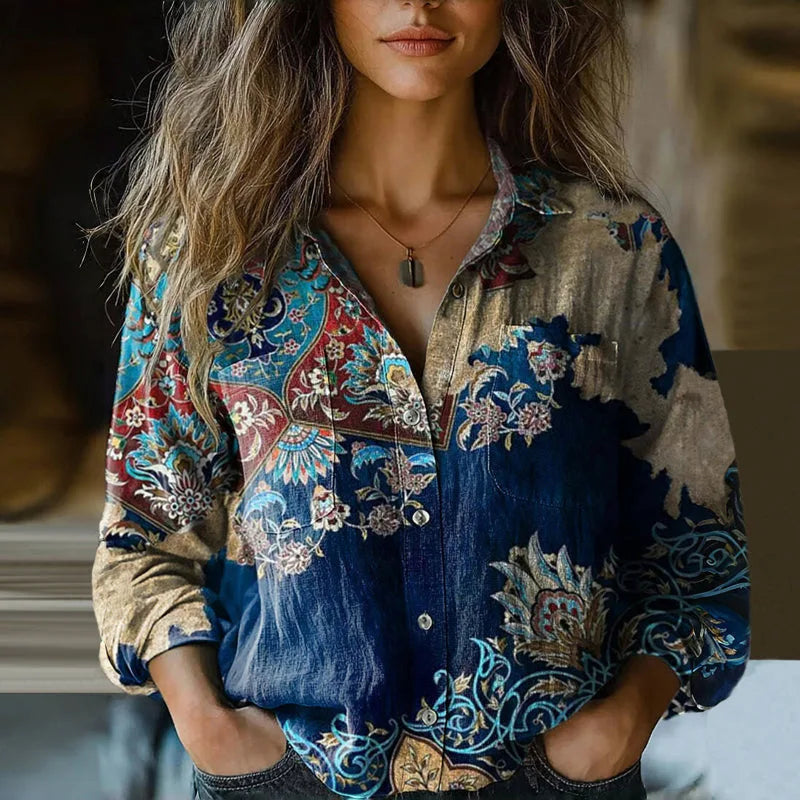 Vintage blouse met print