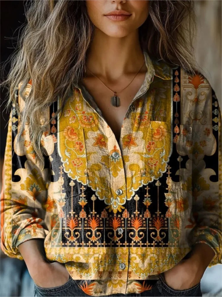 Vintage blouse met print