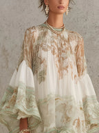 Merel | Asymmetrische Groene Jurk met Volants