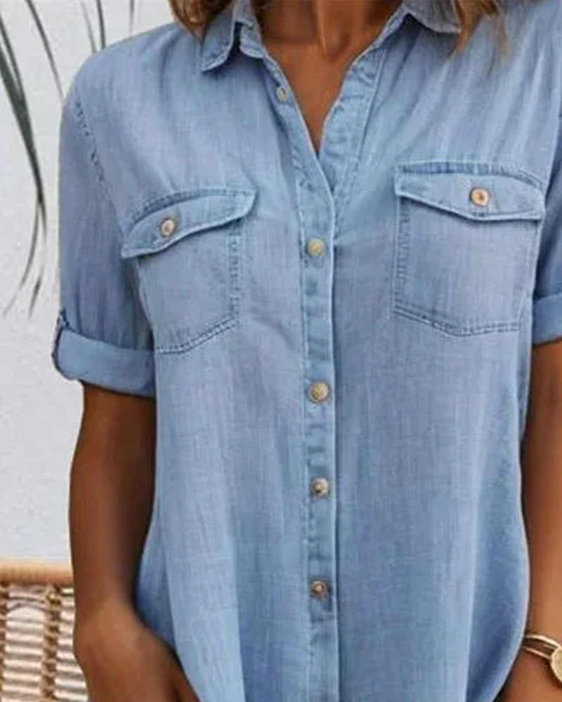Laluna® | Casual Jeansjurk met Kraag