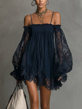 Naomi • Mini-jurkmet off-shoulder halslijn