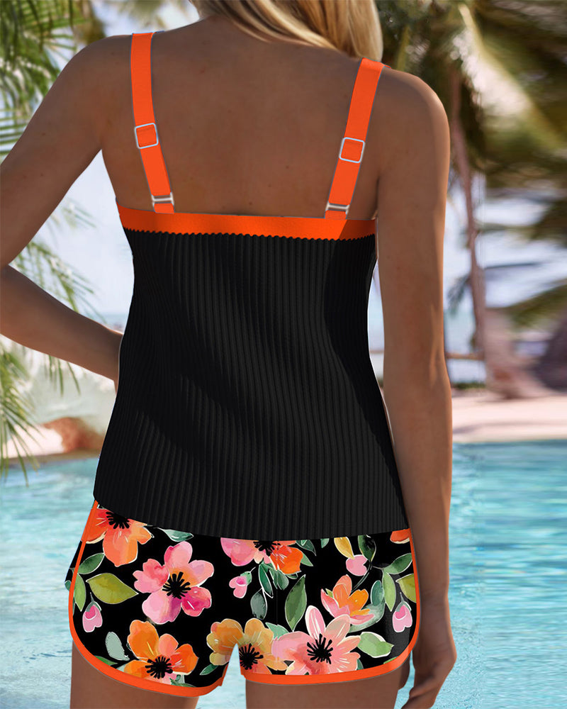 Anouk | Elegante Tankini met Bloemen Short