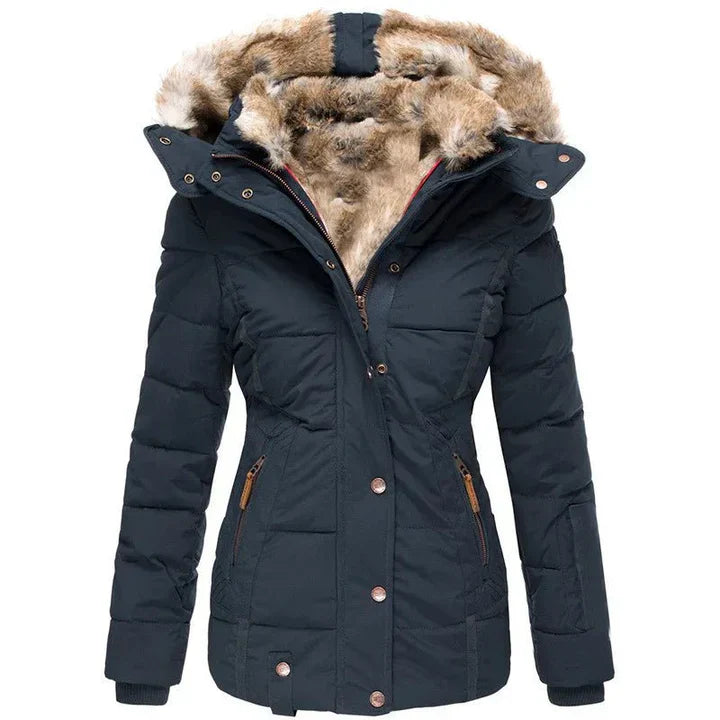 Laluna® | Warme winterjas met bontvoering