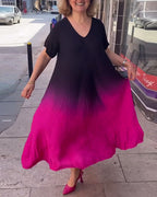 Laluna® | Casual Geplooide Ombre-jurk