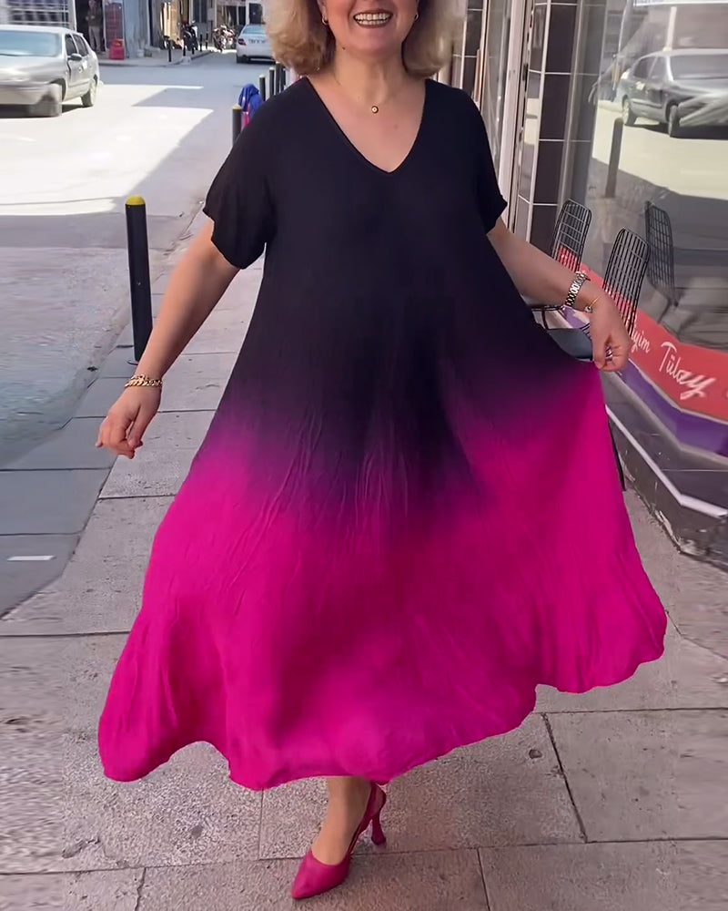 Laluna® | Casual Geplooide Ombre-jurk