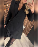 Jurk met revers en blazerlook