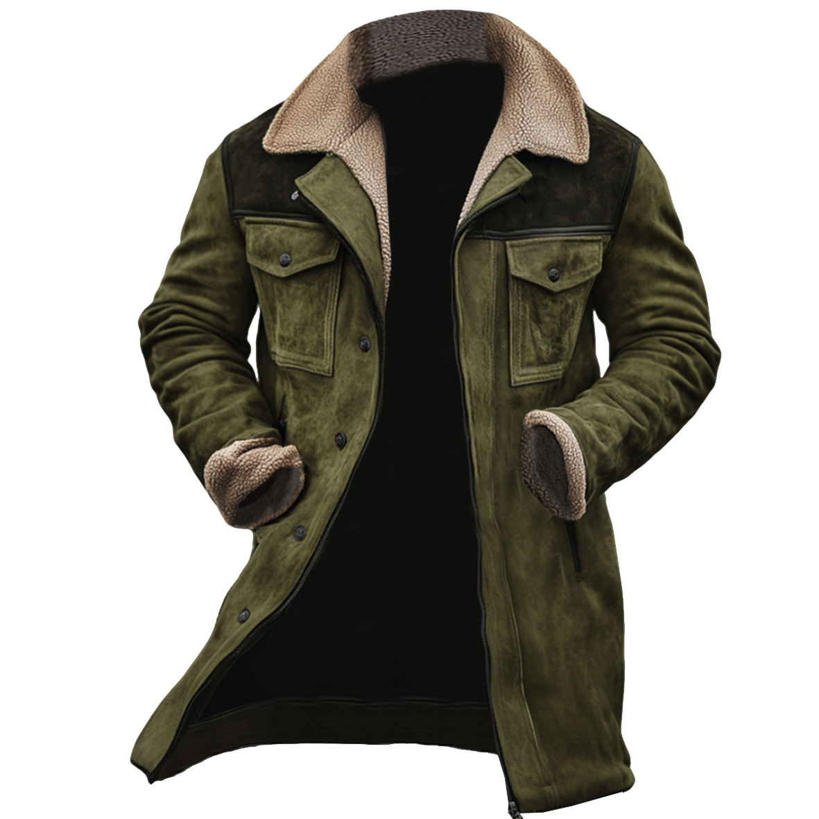 Chaqueta de exterior vintage con múltiples bolsillos