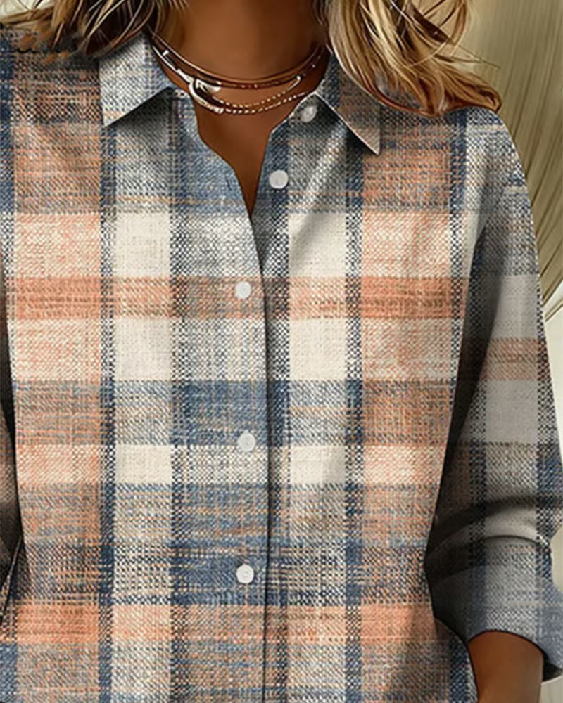 Laluna® | Vintage-stijl overhemd met ruitpatroon