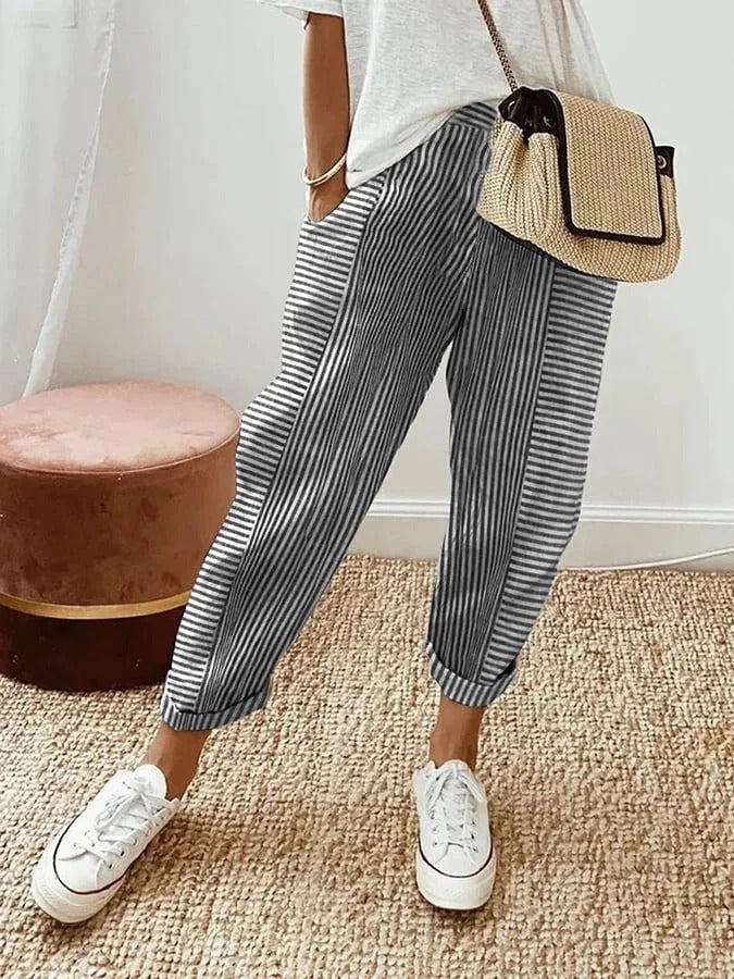 Laluna® | Gestreepte Katoenen Broek 1+1 Gratis