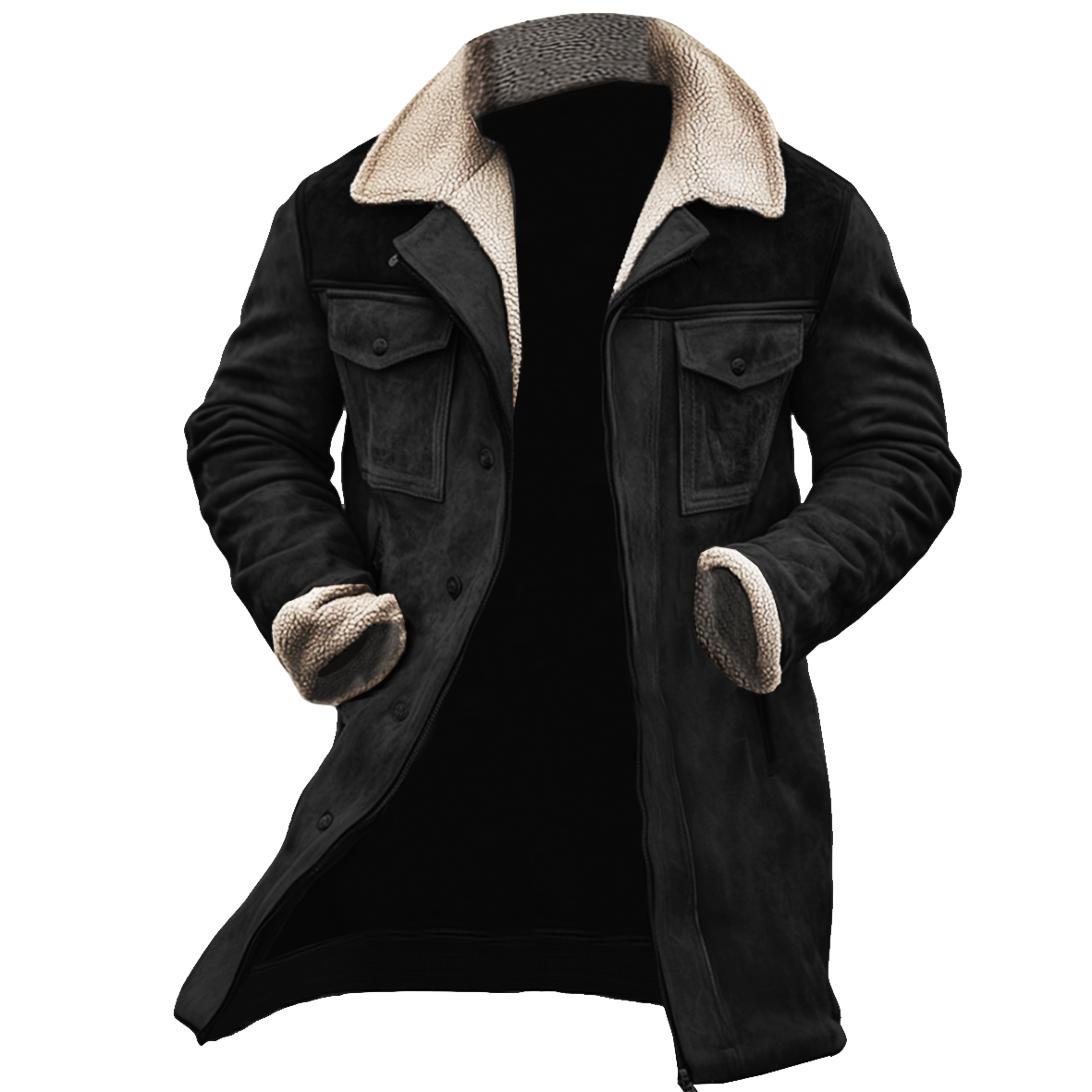 Chaqueta de exterior vintage con múltiples bolsillos