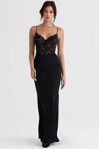 Laluna® | Zwarte Korset Maxi Jurk