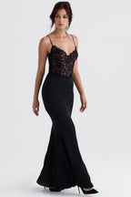 Laluna® | Zwarte Korset Maxi Jurk
