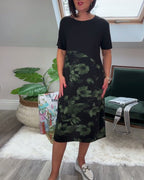 Patchworkjurk met Ronde Halslijn en Bloemenprint