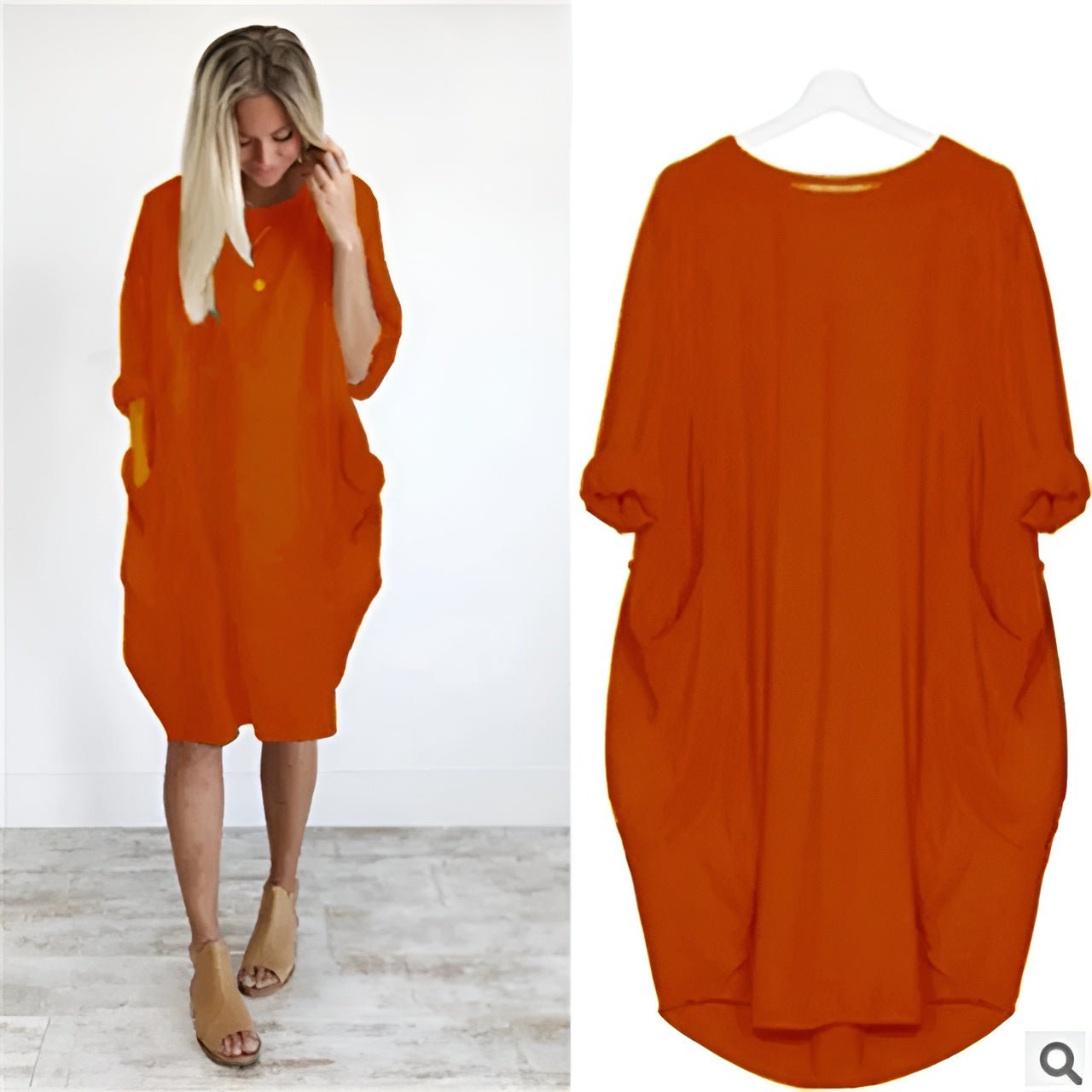 Dames jurk met zakken (1+1 Gratis)