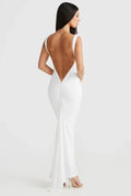 Laluna® | Backless Lang Geplooide Jurk
