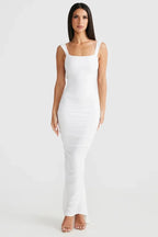 Laluna® | Backless Lang Geplooide Jurk