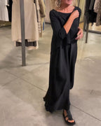 Laluna® | Tweedelige set met effen strapless jurk en topje