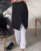 Laluna® | Eénkleurige asymmetrische casual broek