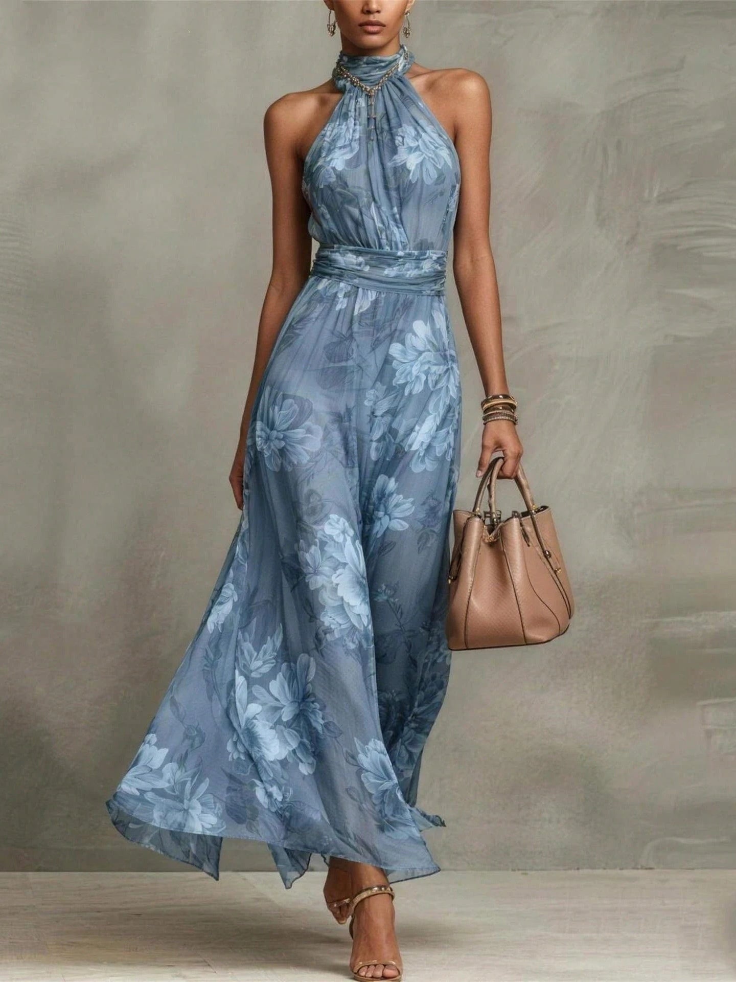 Evelien | Elegante maxi-jurk met bloemenprint