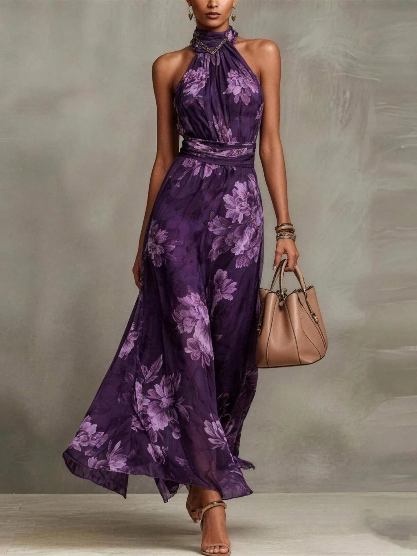 Evelien | Elegante maxi-jurk met bloemenprint