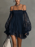 Naomi • Mini-jurkmet off-shoulder halslijn
