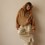 Laluna® | Fleece trui met bloemenprint