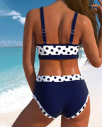Patchwork-bikini met hoge taille