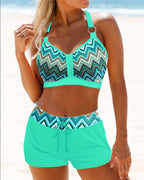 Hoge taille bikini met geometrische print