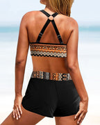 Hoge taille bikinis met geometrische print