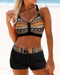 Hoge taille bikinis met geometrische print