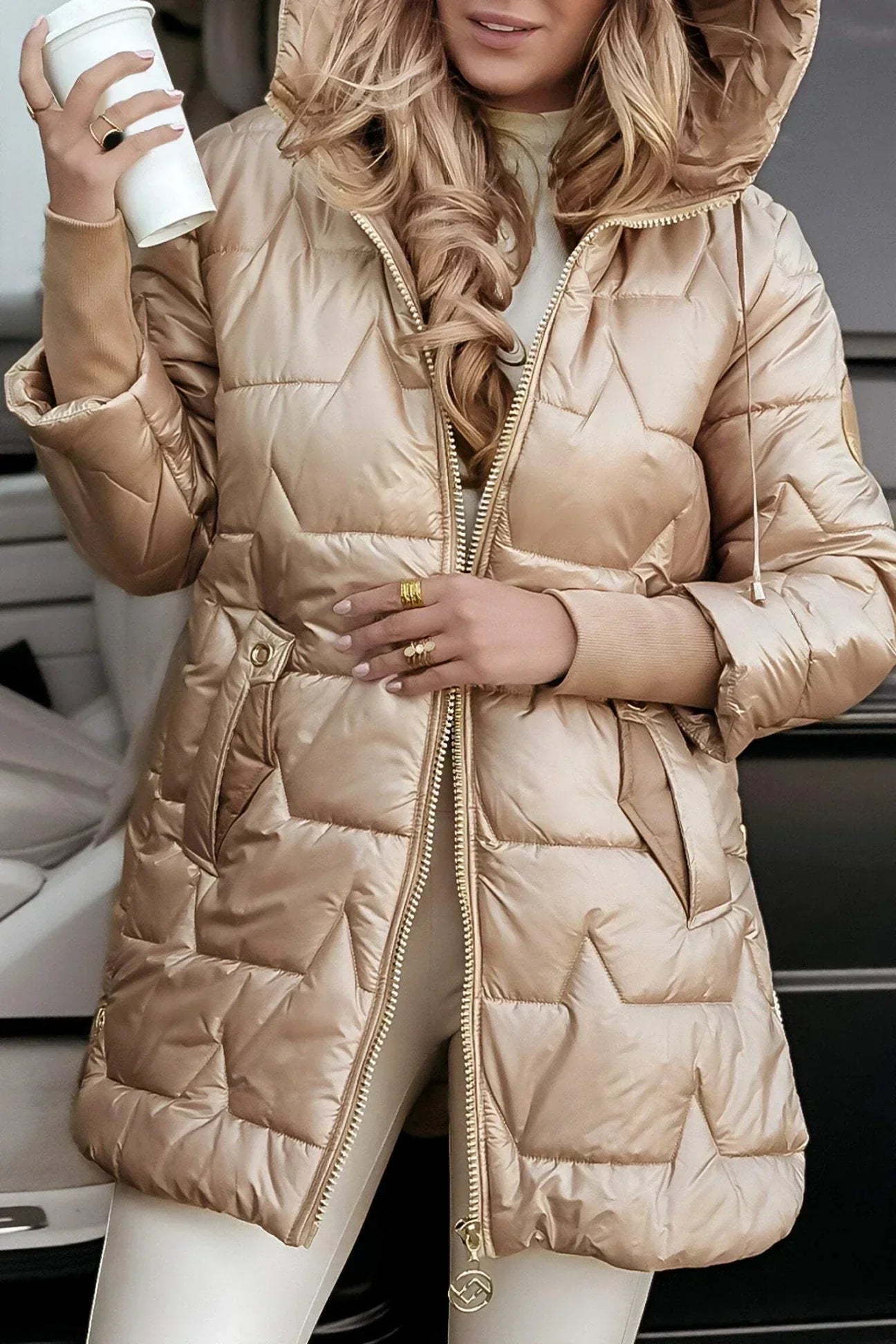 Stijlvolle winterjas met capuchon en padding