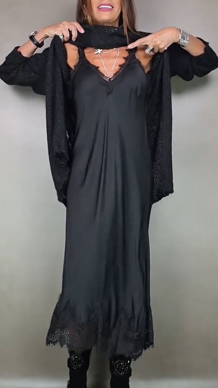 Laluna® | Complete stijlvolle outfit  (Lange trui + jurk)