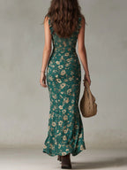 Milou | Bohemien Maxi Jurk met Bloemenprint en Zijsplit