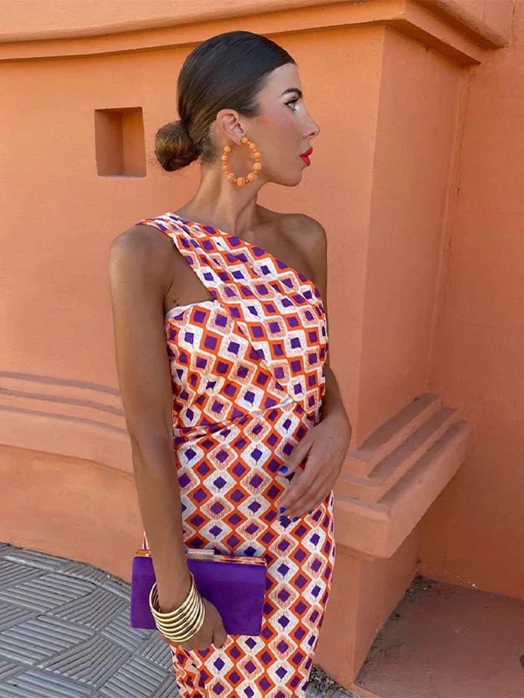Irmgardi | Elegante jurk met één schouder