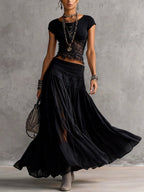 Femke | Set Kant en Geplooide Mousseline Rok