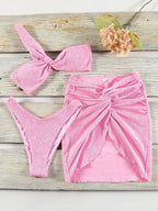 One Shoulder Bikini Set met Cover Up