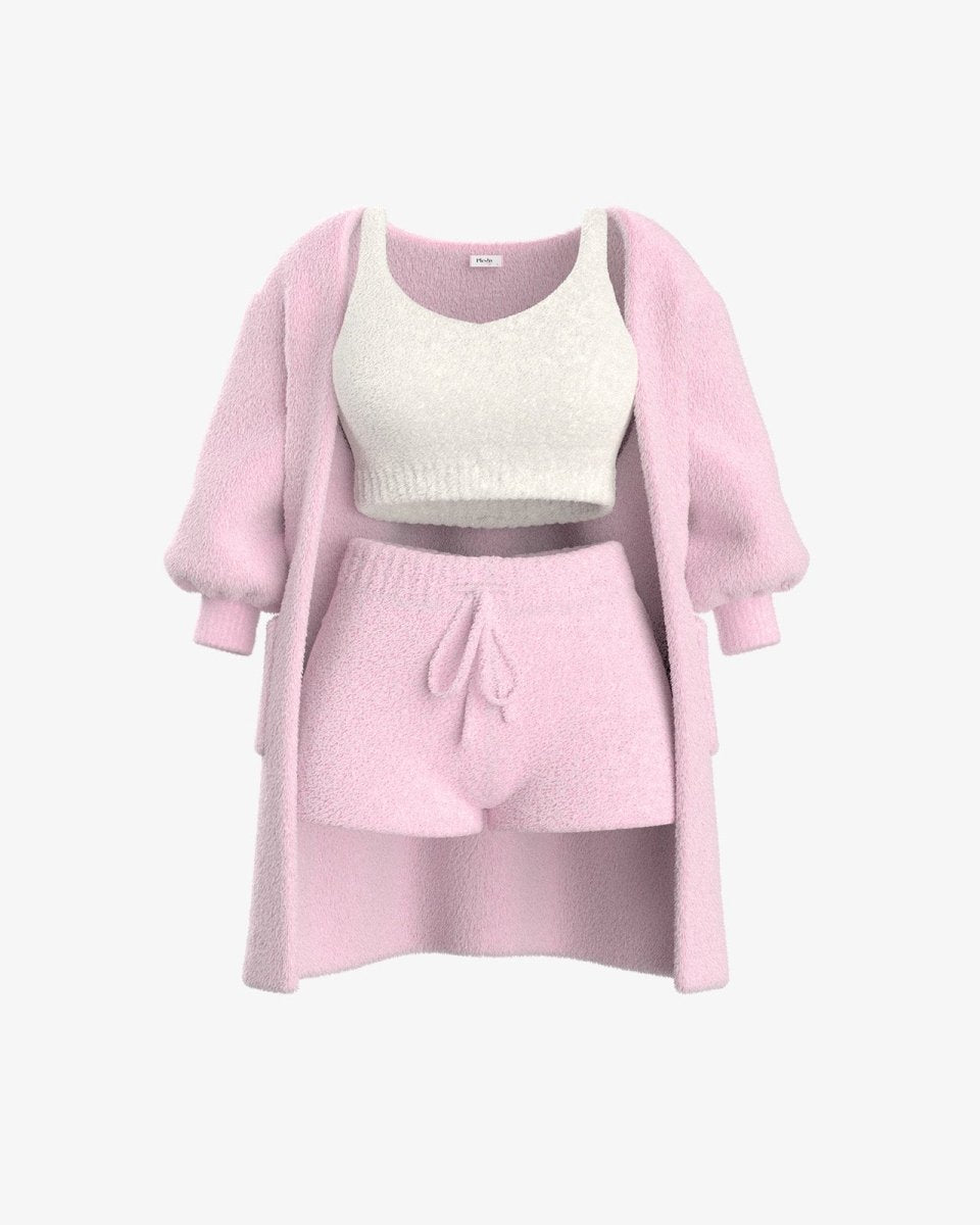 Cozyset van zachte gebreide stof