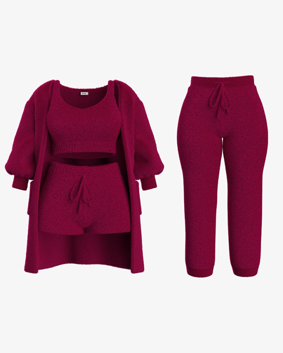 Cozyset van zachte gebreide stof