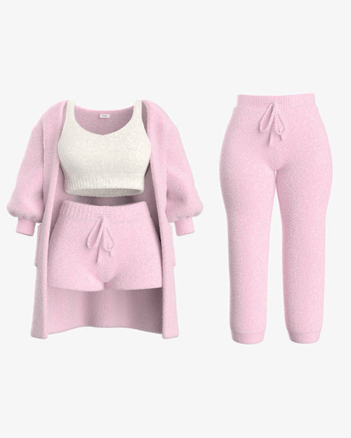 Cozyset van zachte gebreide stof