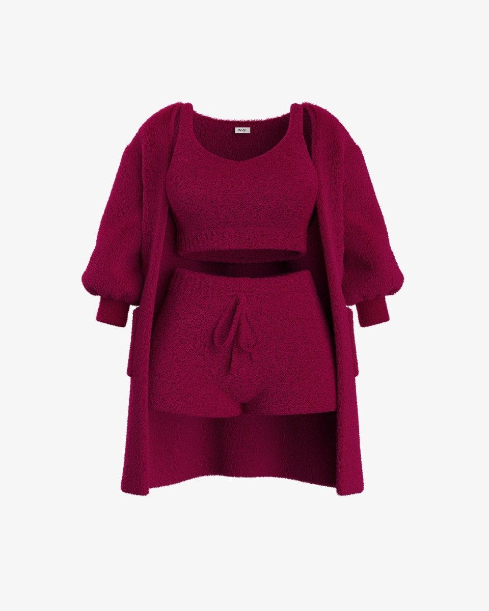 Cozyset van zachte gebreide stof
